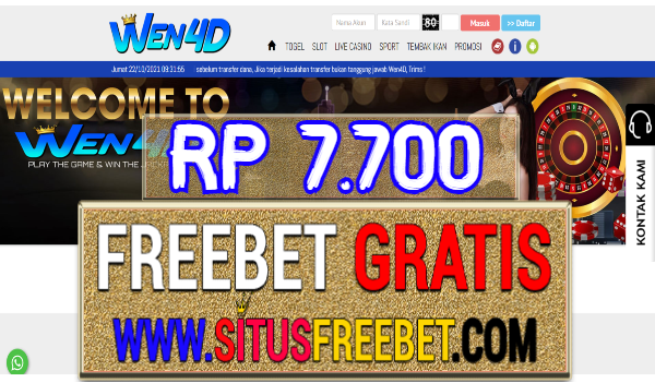 WEN4D Freebet Gratis Tanpa Deposit Rp 7.700