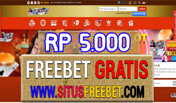 TanteSlot Freebet Gratis Tanpa Deposit Rp 5.000