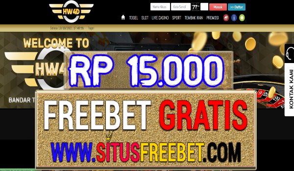 HW4D Freebet Gratis Tanpa Deposit Rp 15.000
