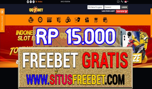 QQ77Bet Freebet Gratis Tanpa Deposit Rp 15.000