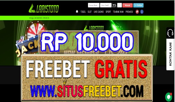 LarisToto Freebet Gratis Tanpa Deposit Rp 10.000