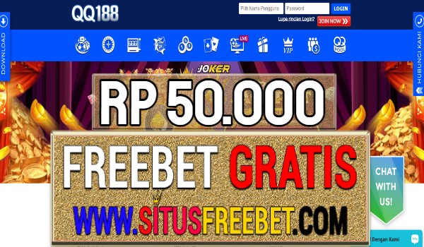 QQ188 Freebet Gratis Rp 50.000 Tanpa Deposit