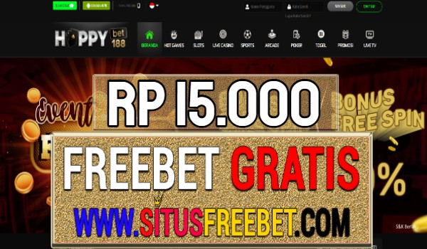 HappyBet188 Freebet Gratis Rp 15.000 Tanpa Deposit