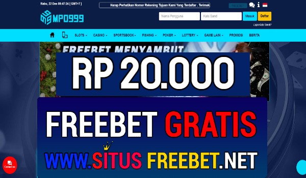 MPO999 Freebet Gratis Rp 20.000 Tanpa Deposit