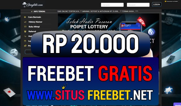 GengToto Freebet Gratis Rp 20.000 Tanpa Deposit