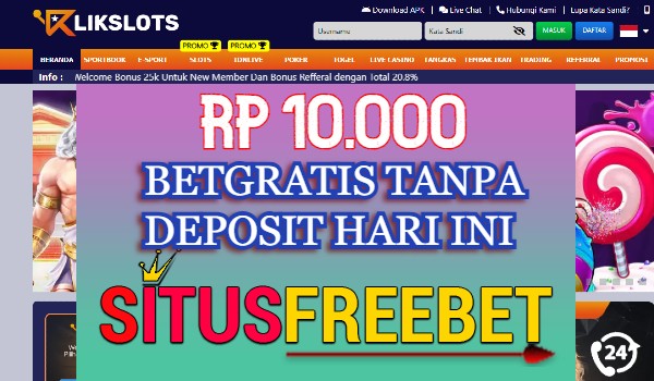 KLIKSLOTS Freebet Gratis Rp 10.000 Tanpa Depo
